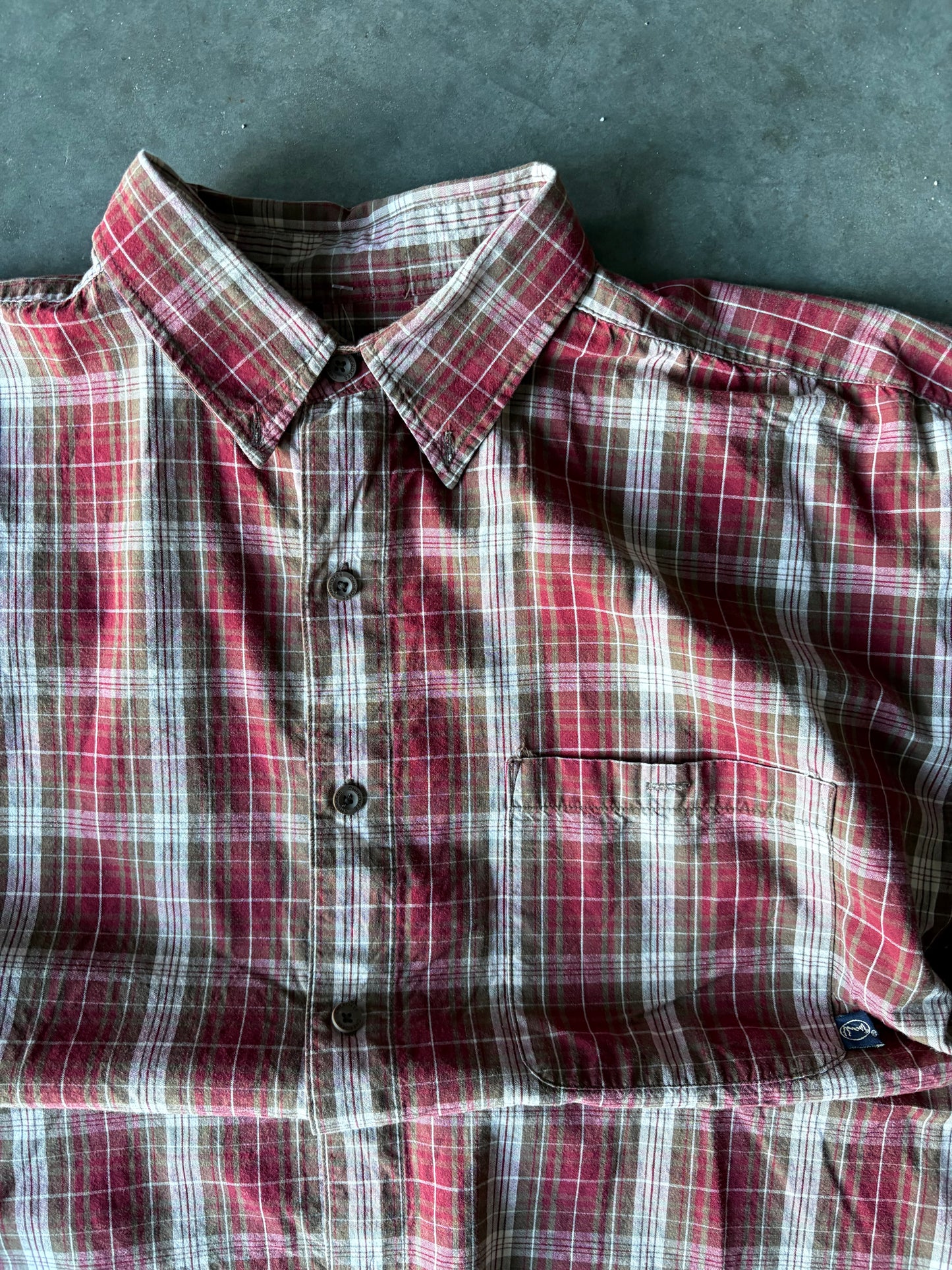 Red Crop Long Sleeve Button Up
