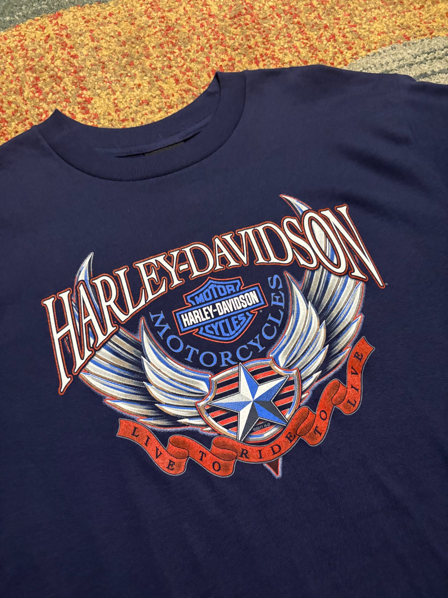 2011 Blue Harley Davidson Tee