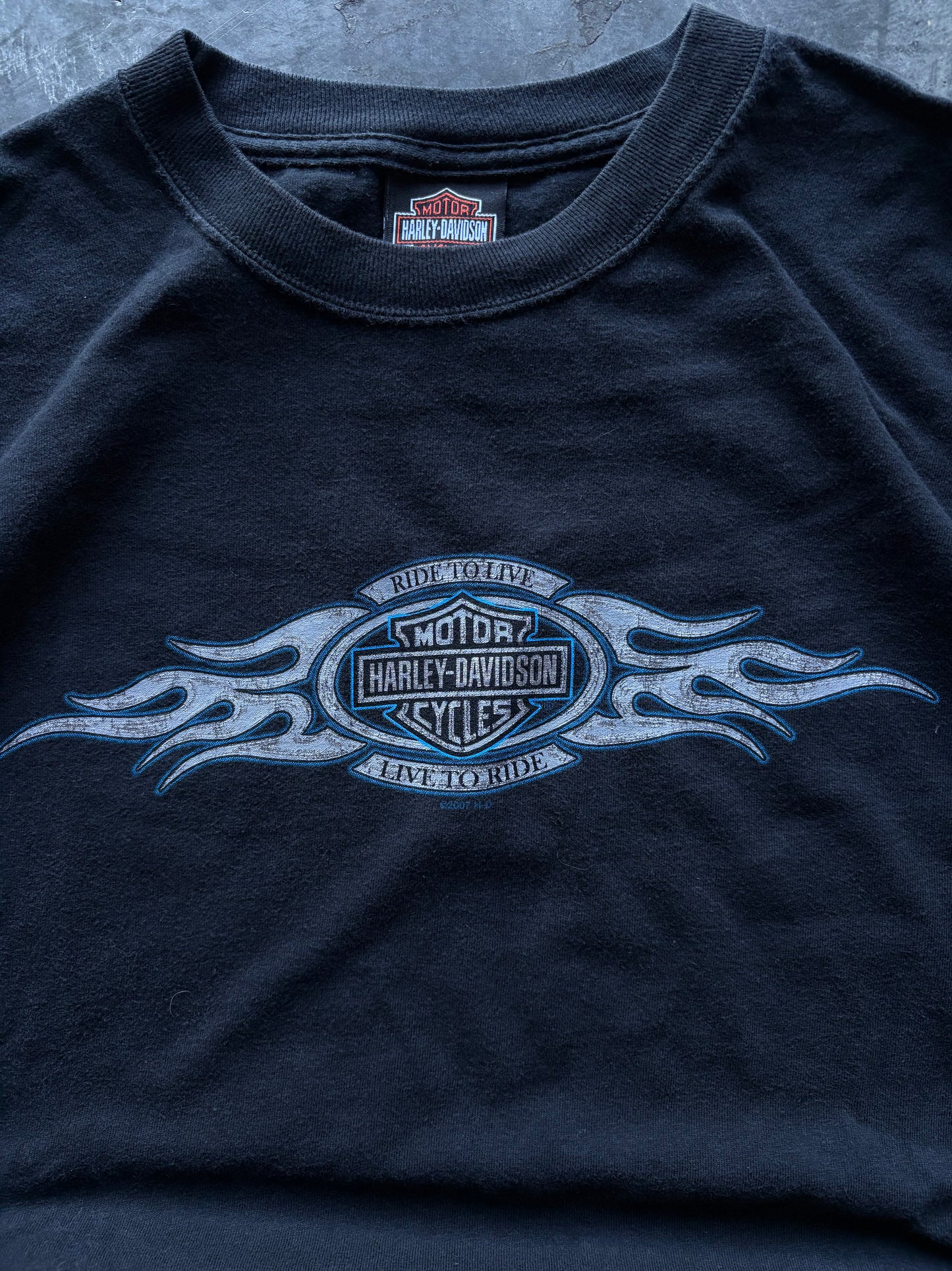 Harley Davidson Blue Flames