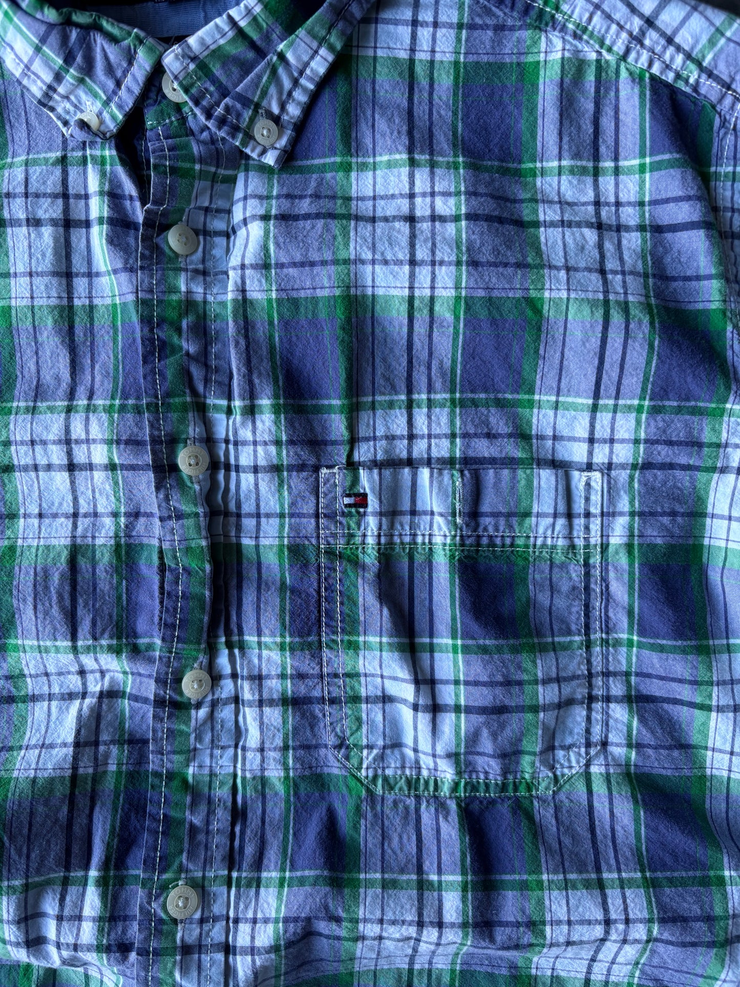 Tommy Hilfiger Green Crop Button Up