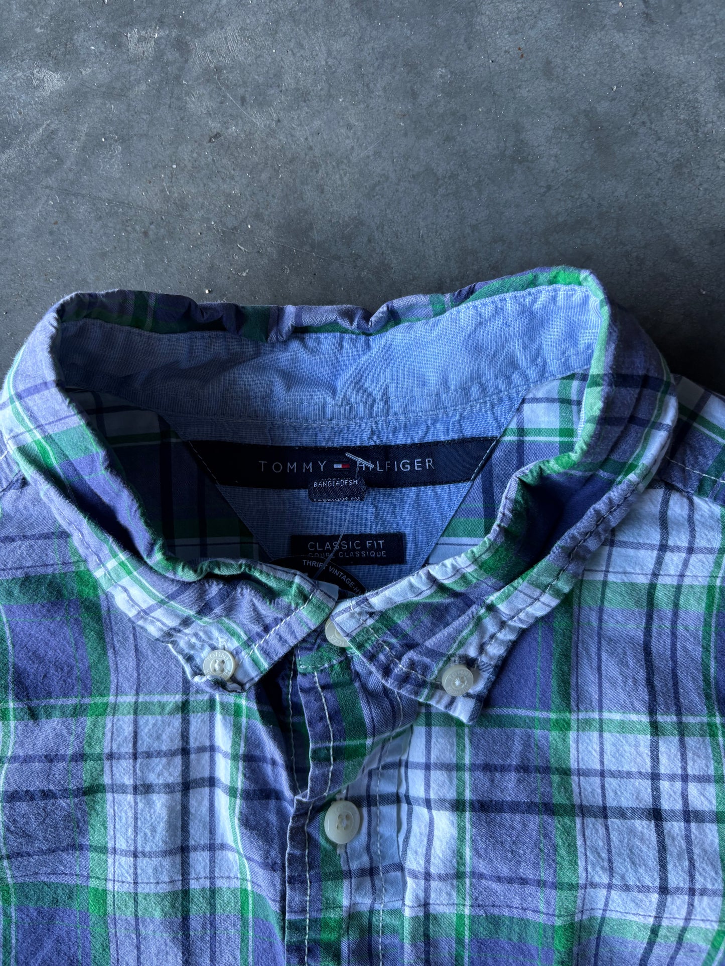 Tommy Hilfiger Green Crop Button Up